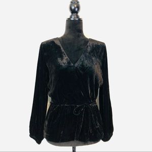 🖤J. Crew + Black Velvet Faux Wrap Shirt